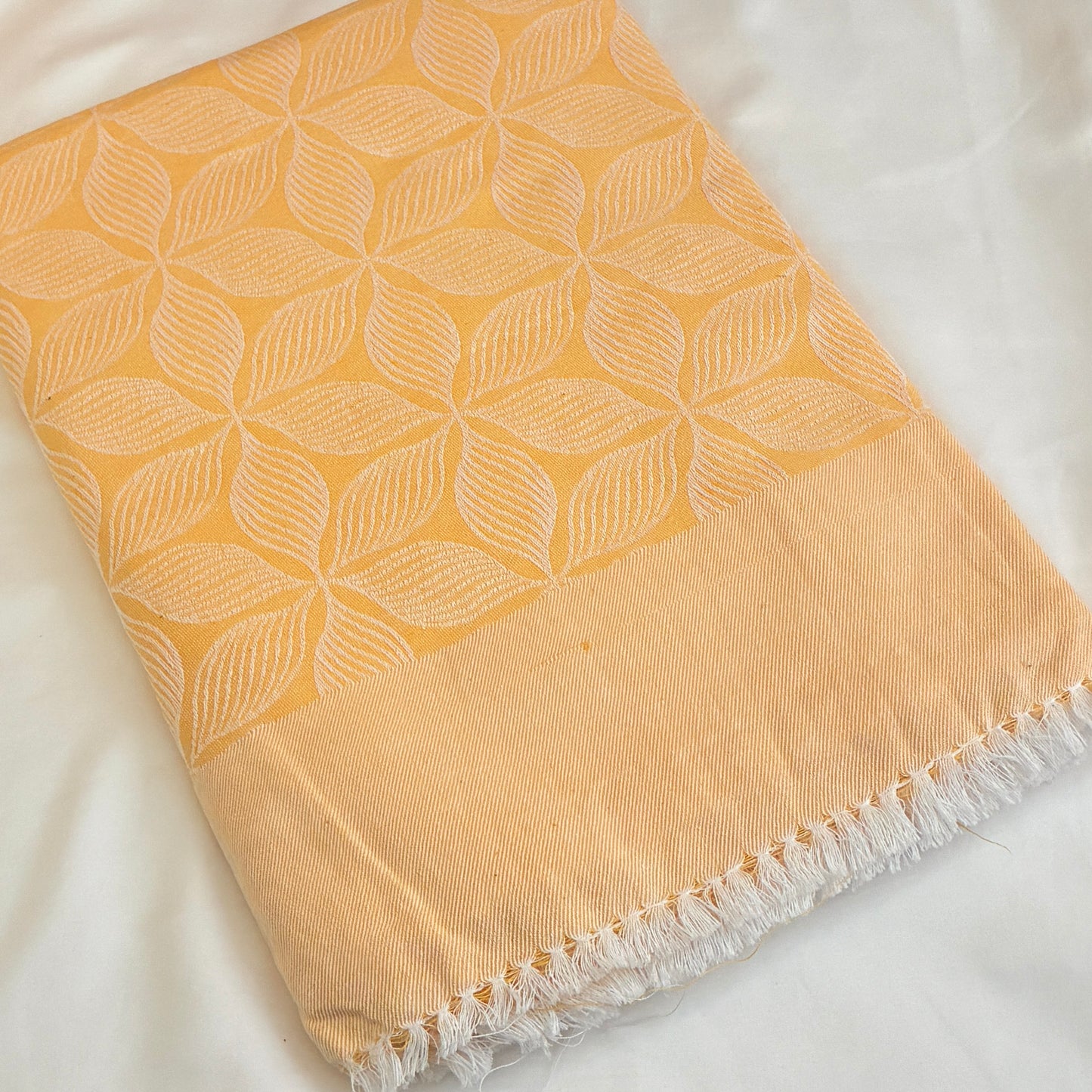 Yellow Floral Single Size Blanket / Throw
