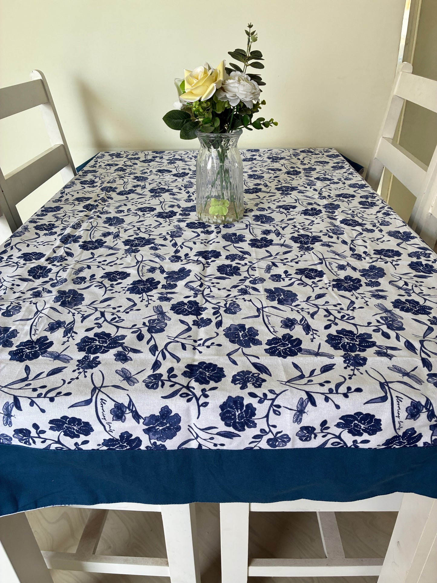 Blue Floral 4 Seater Table Covers