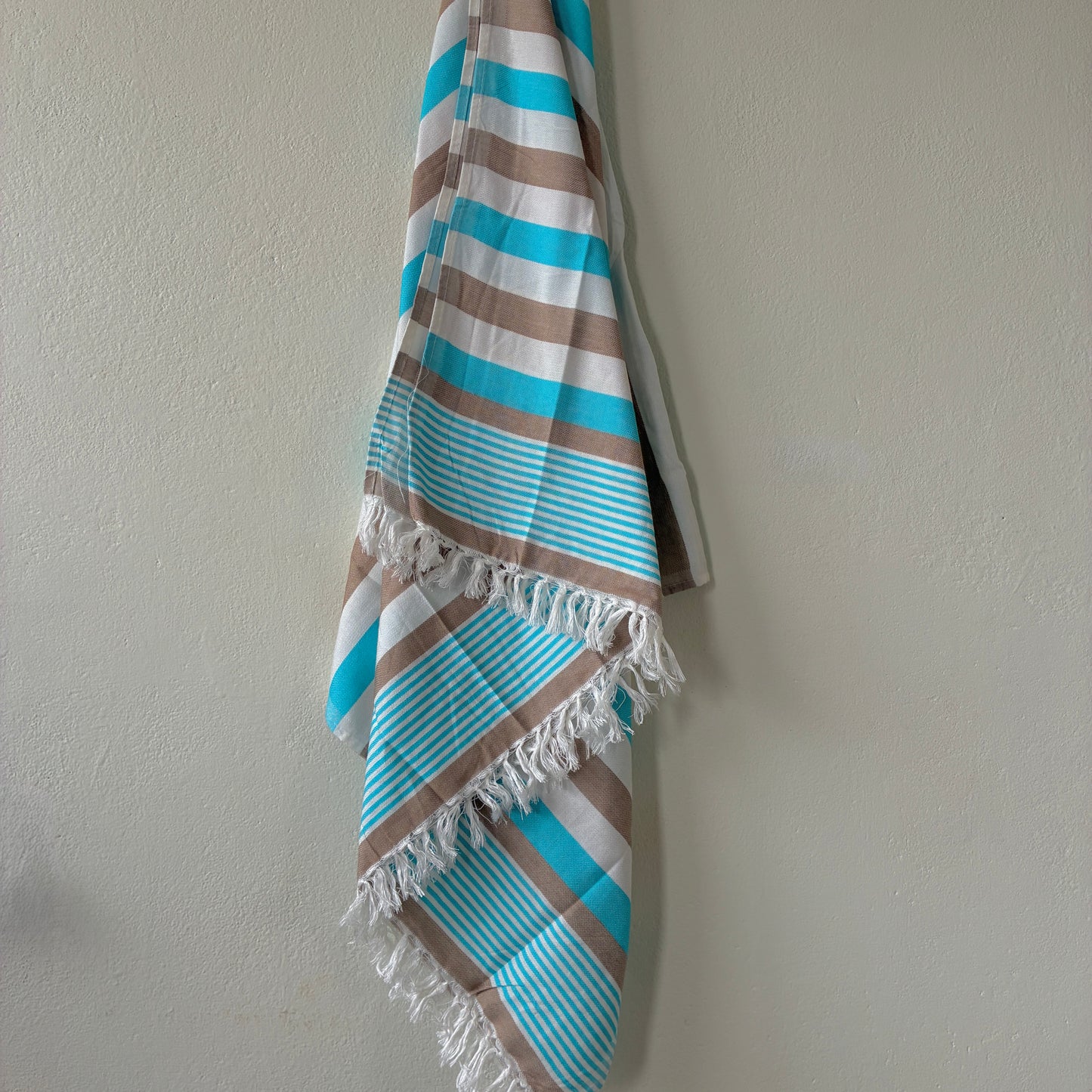 Blue with Brown Stripes Bamboo Bath Towels
