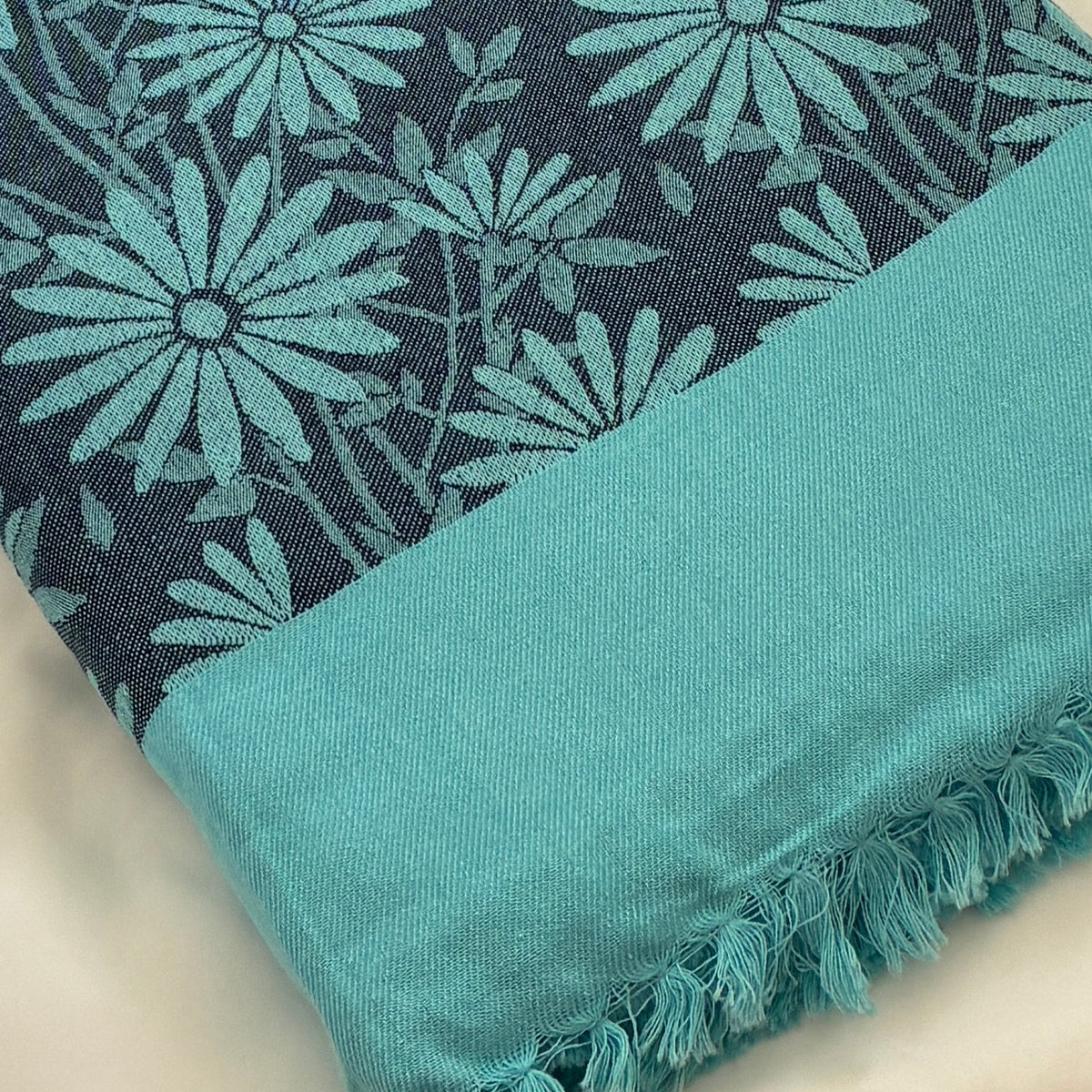 Navy Blue Double Size Cotton Blanket