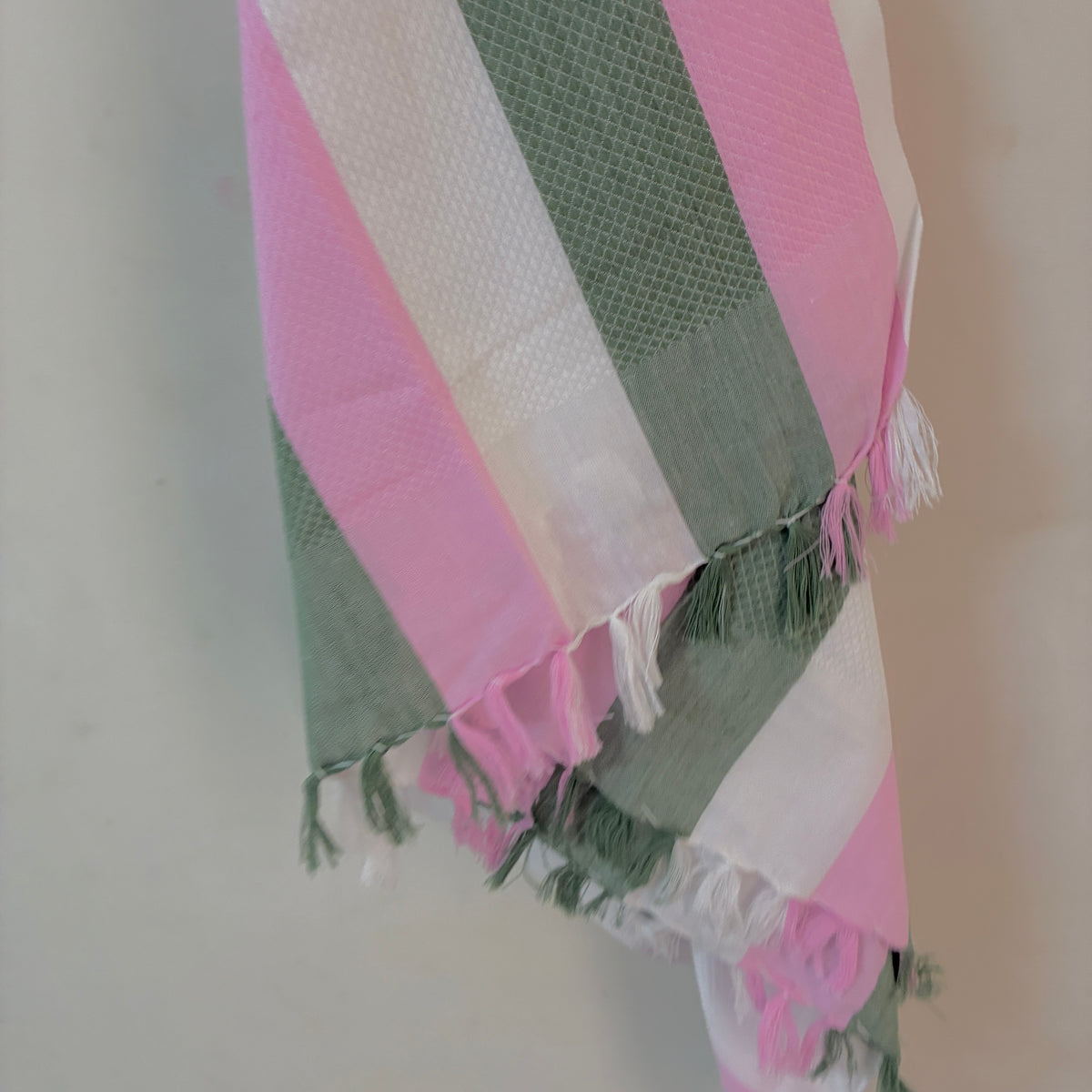 Pink with green Cotton Bath Towels