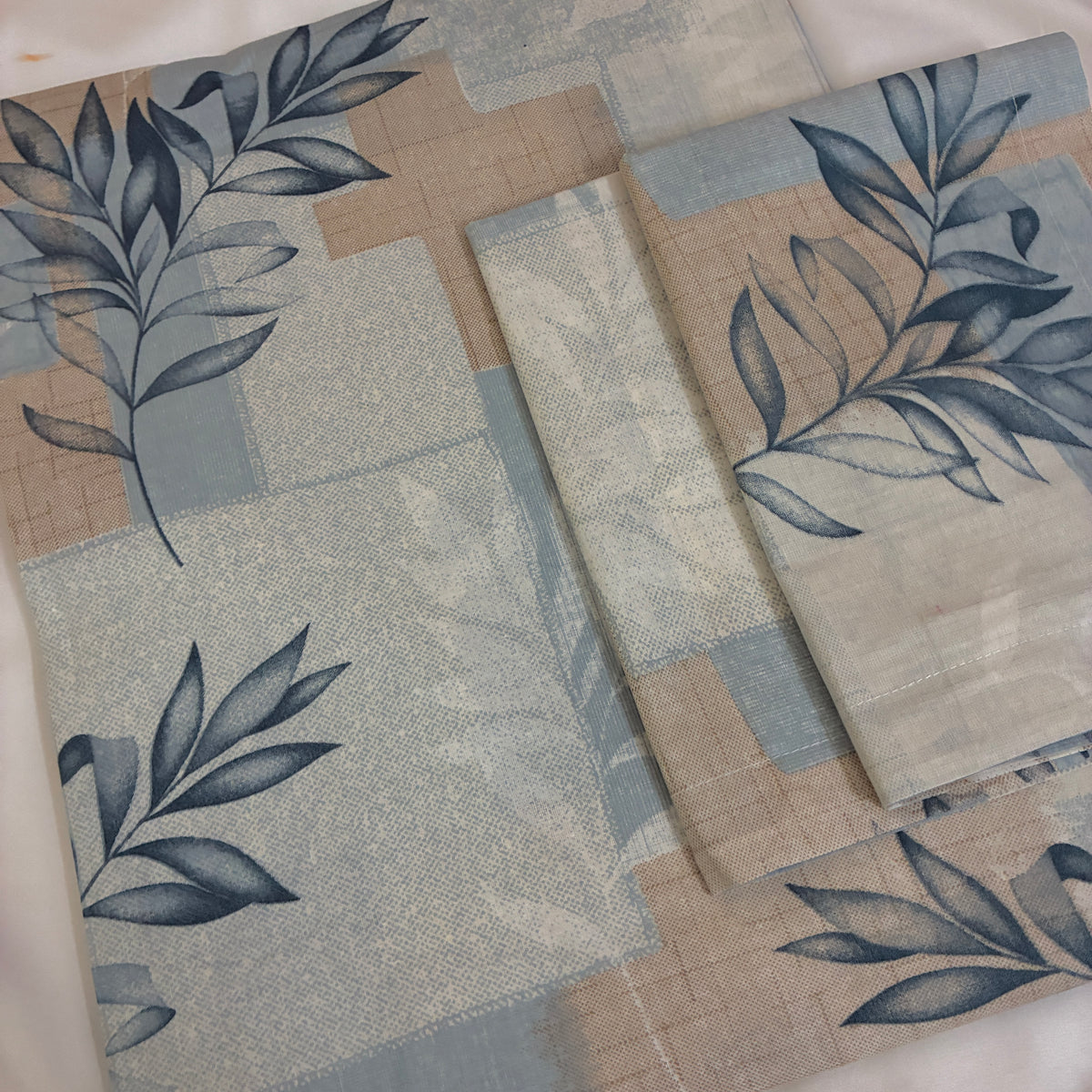 300 TC Blue Leaf King Size Cotton Bedspread 108x108 inches