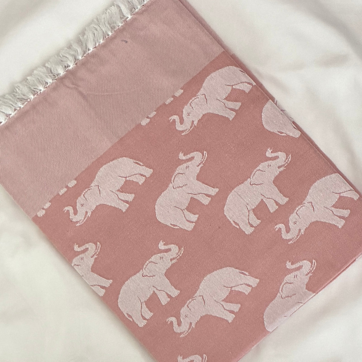 Peach Elephant Single Size Blanket / Throw