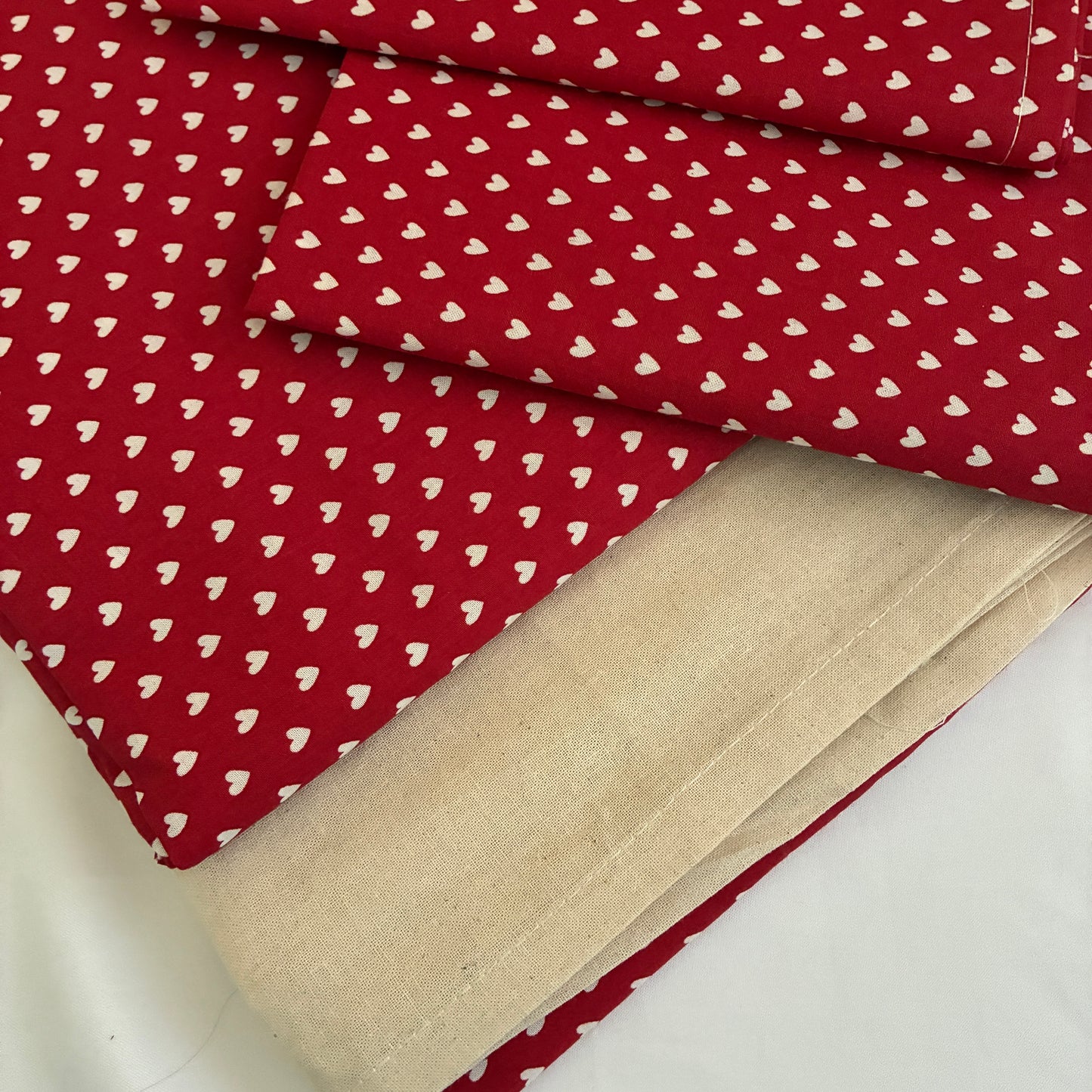 Red Polka King Size Cotton Bedspread 100x110 inches (2 pillow covers)