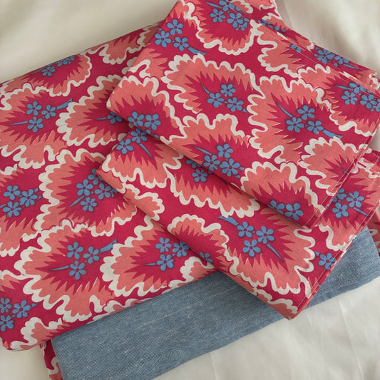Floral King Cotton Bedspread 100x110 inches (2 pillow covers)