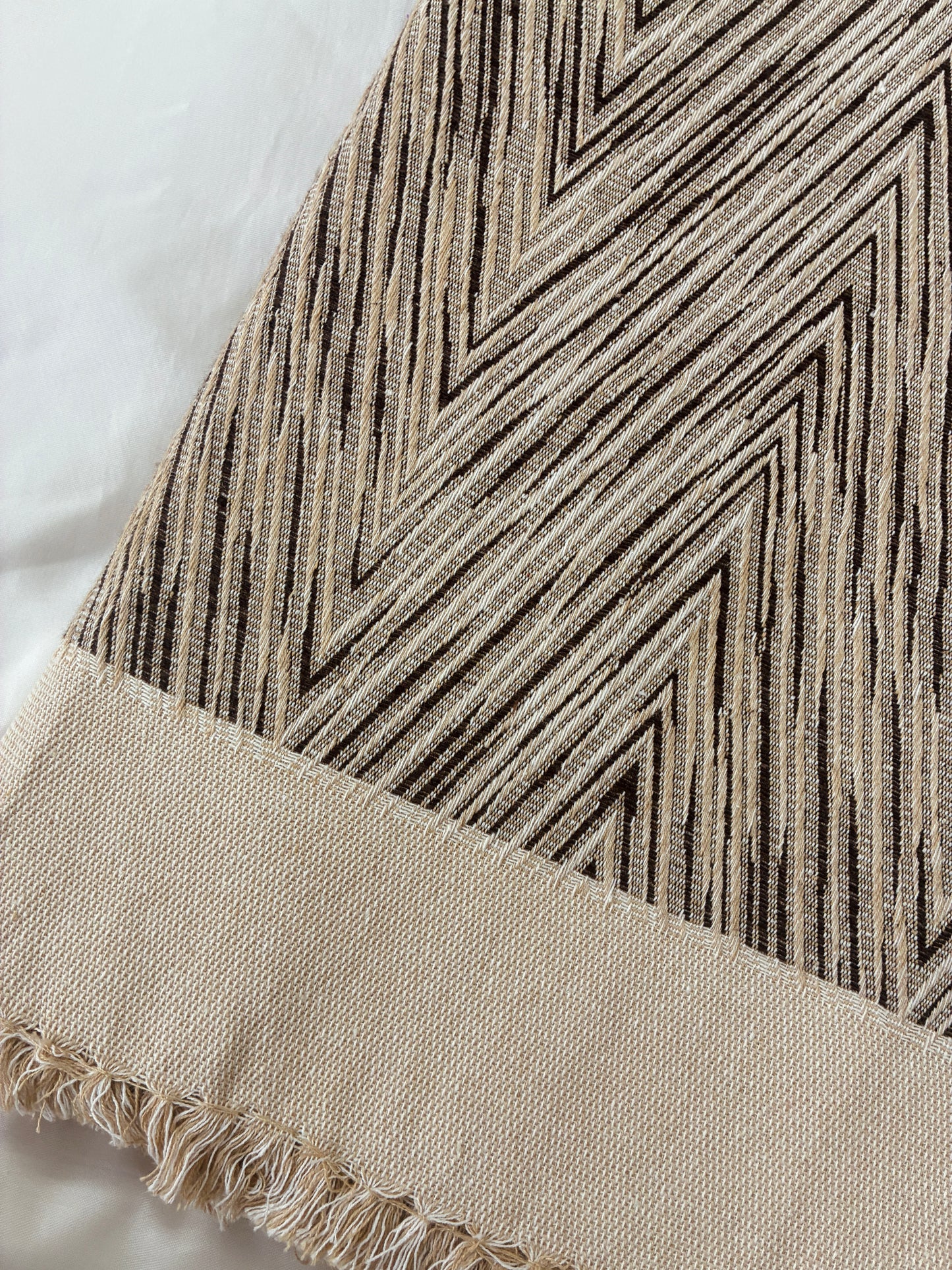 Thick Brown Zig Zag Blanket / Throw