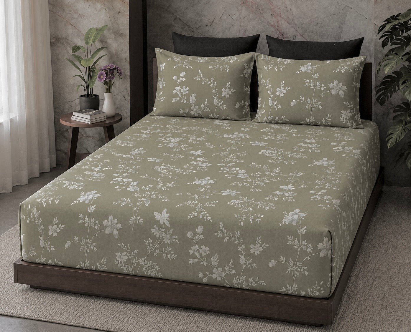 Super King Size Bedspread 120x 120 inches (2 PILLOW COVERS)