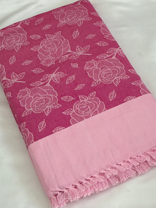 Rose Garden Double Size Cotton Blanket
