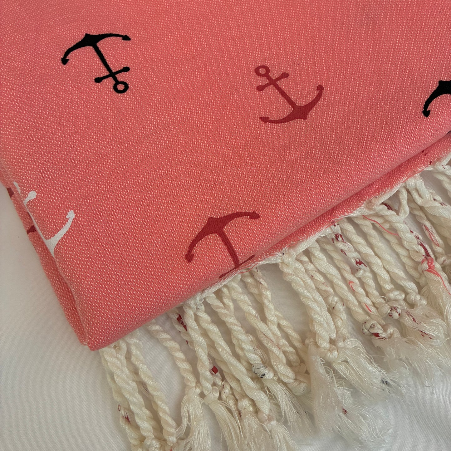 Peach Anchor Premium Cotton Bath Towels