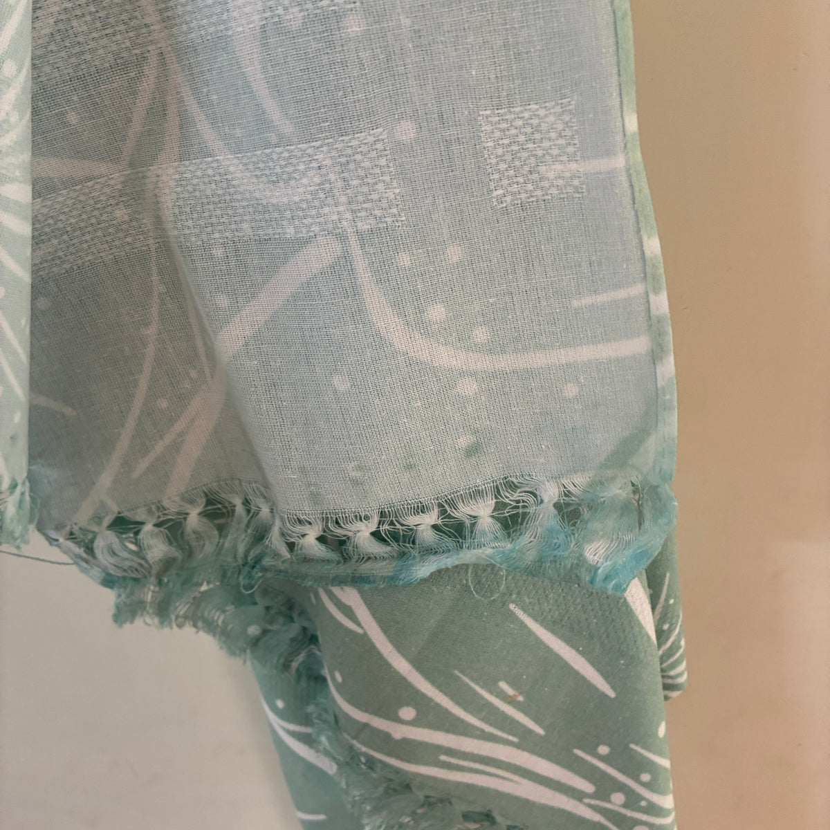 Teal Floral printed Cotton Bath Towels