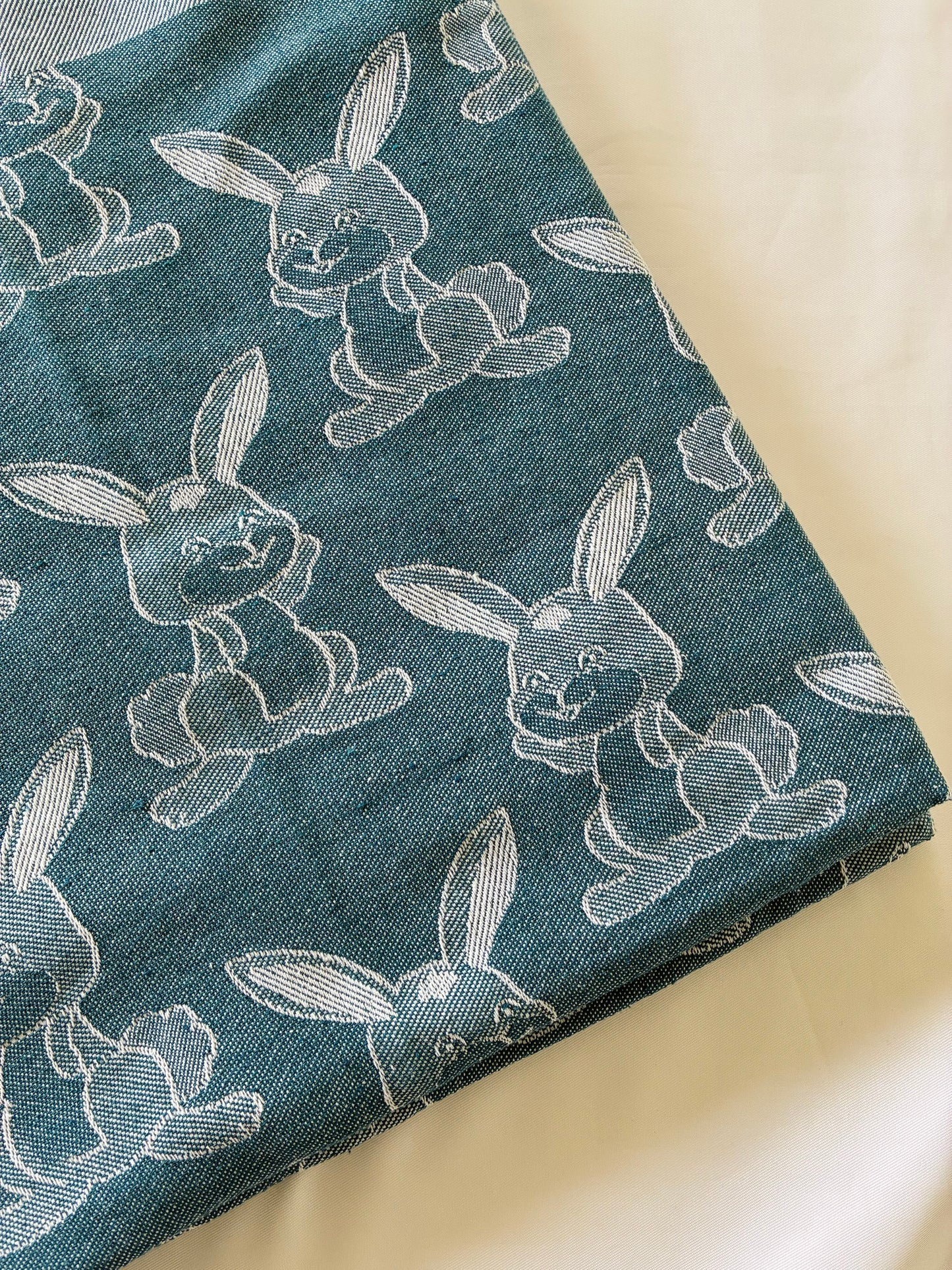 Green Rabbit Blanket/ Throw