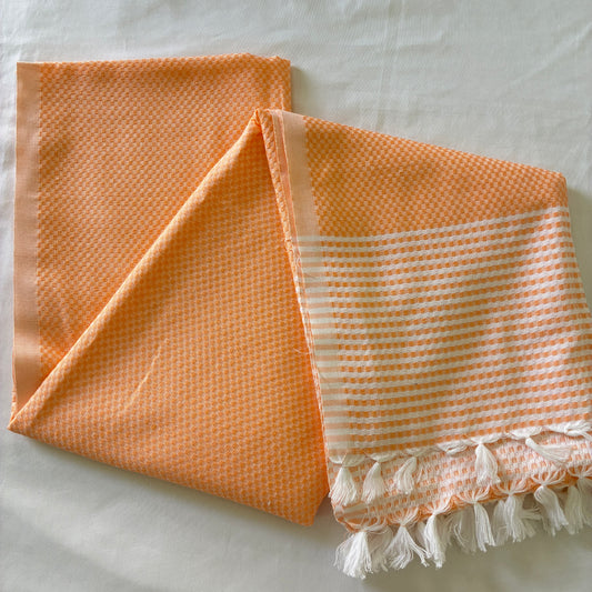 Orange Extra Long Cotton Bath Towel