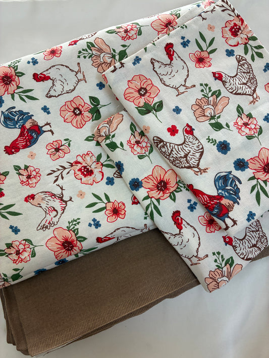 Rooster King Size Cotton Bedspread 100x110 in