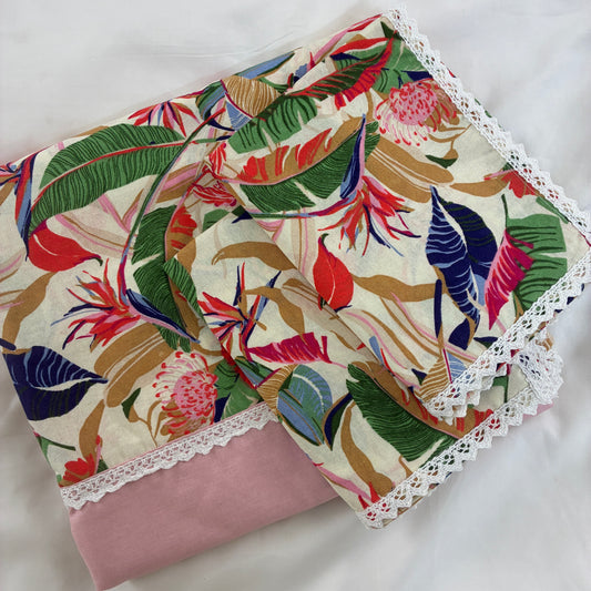 Lace King Size Cotton Bedspread 100x110 in