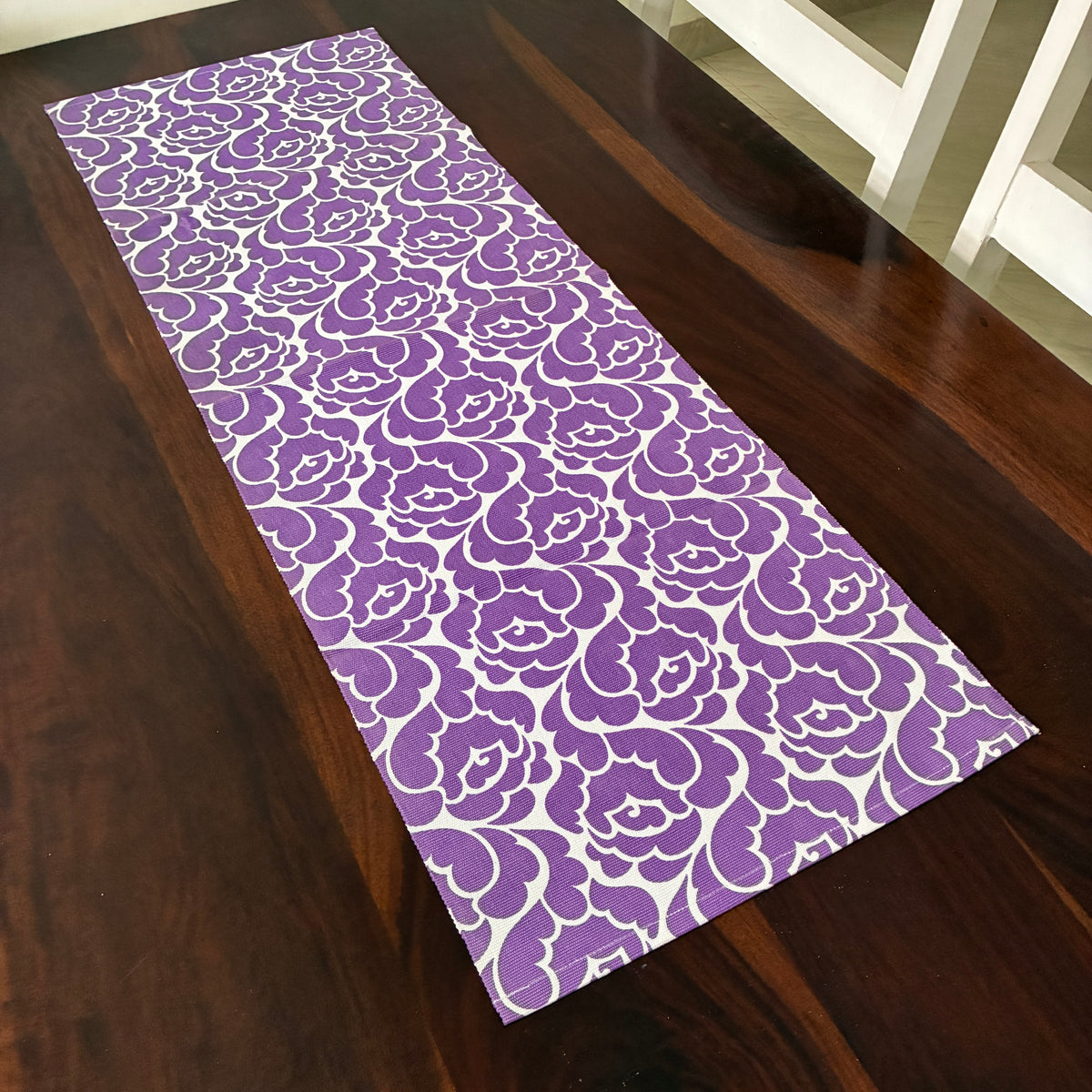 Purple Floral Table Runner 3 ft long