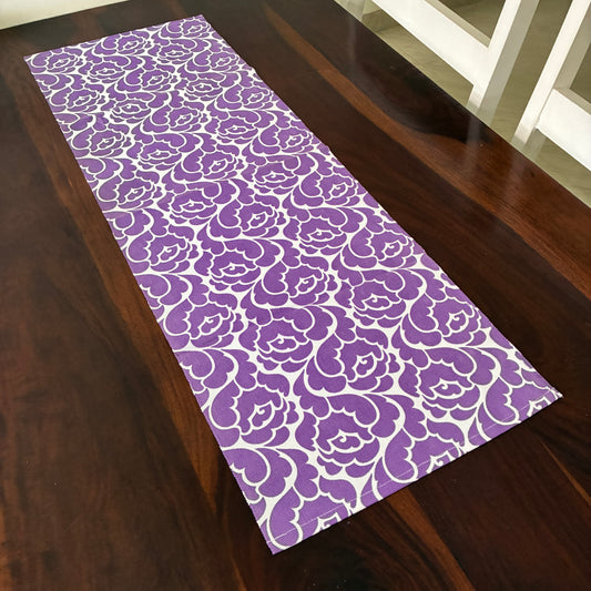 Purple Floral Table Runner 3 ft long