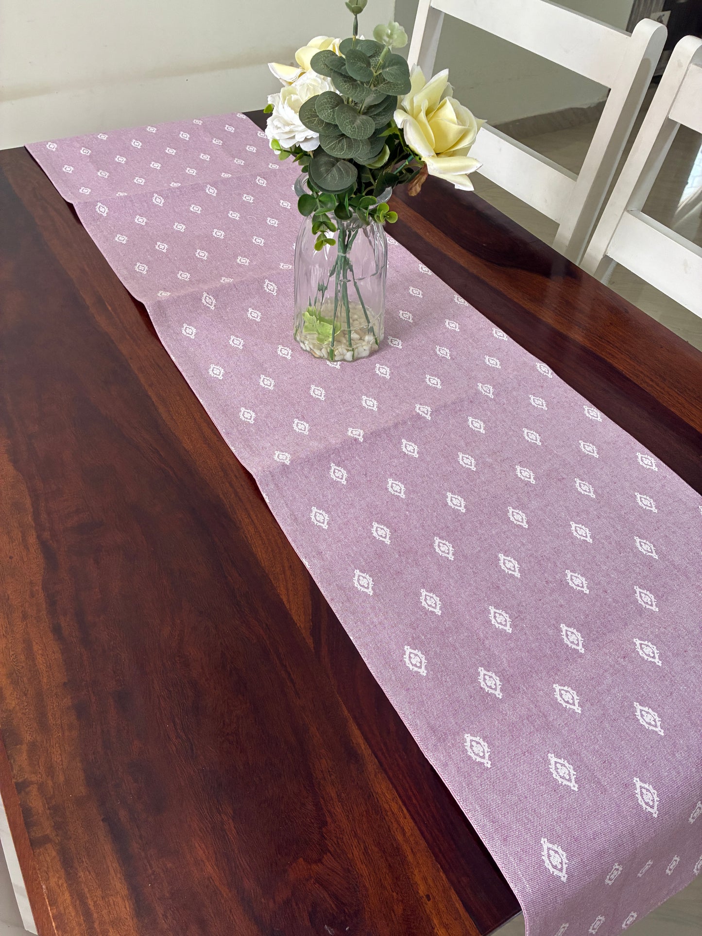 Purple Motifs Table Runner 7 ft long