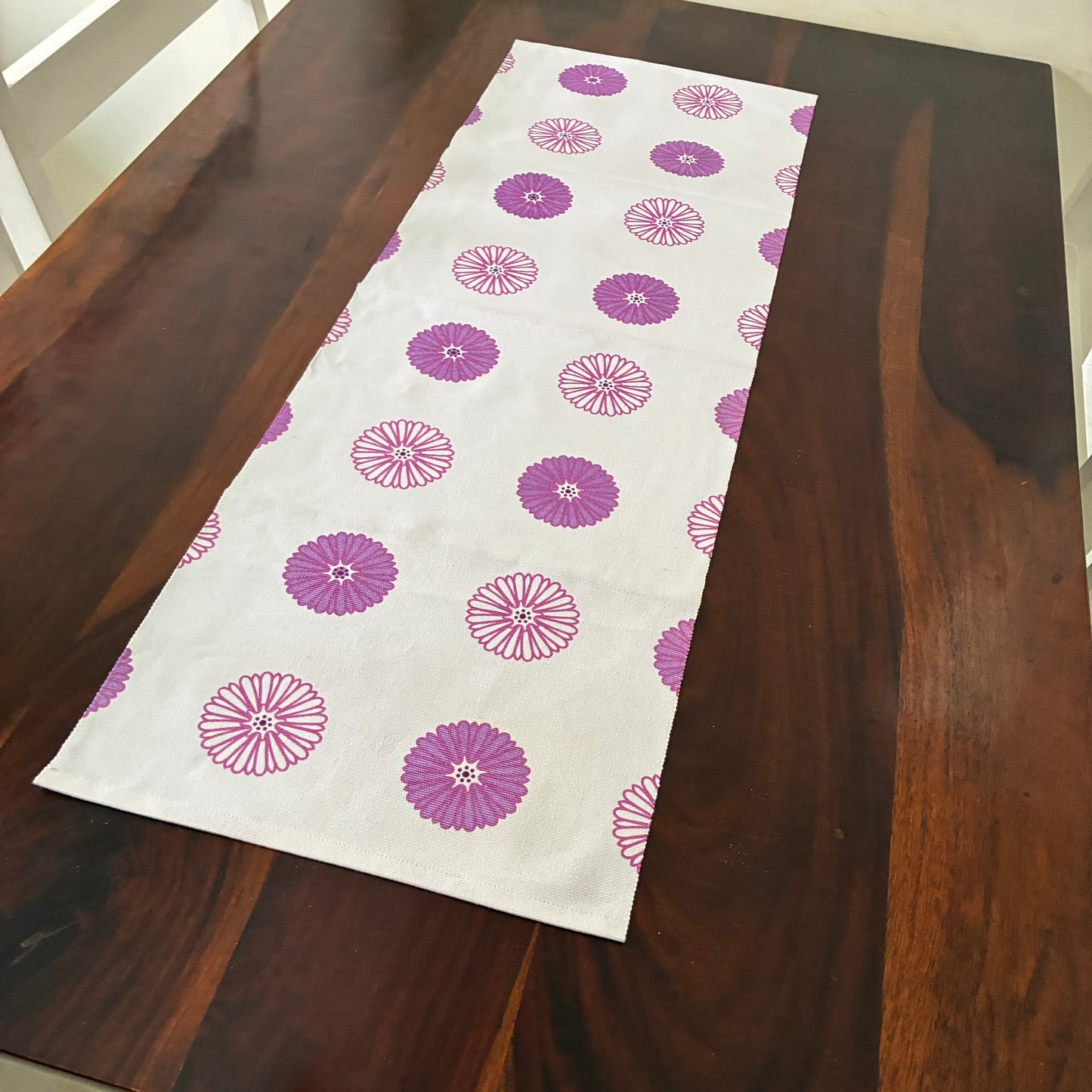 Purple Daisy Table Runner 3 ft long