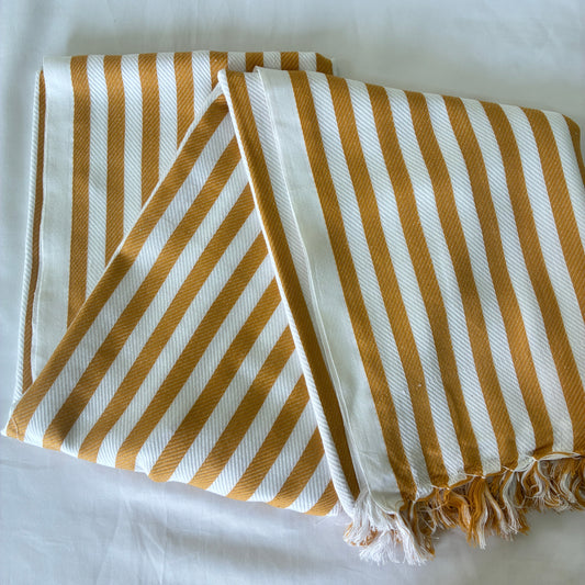 Brown Stripes Extra Long Cotton Bath Towel