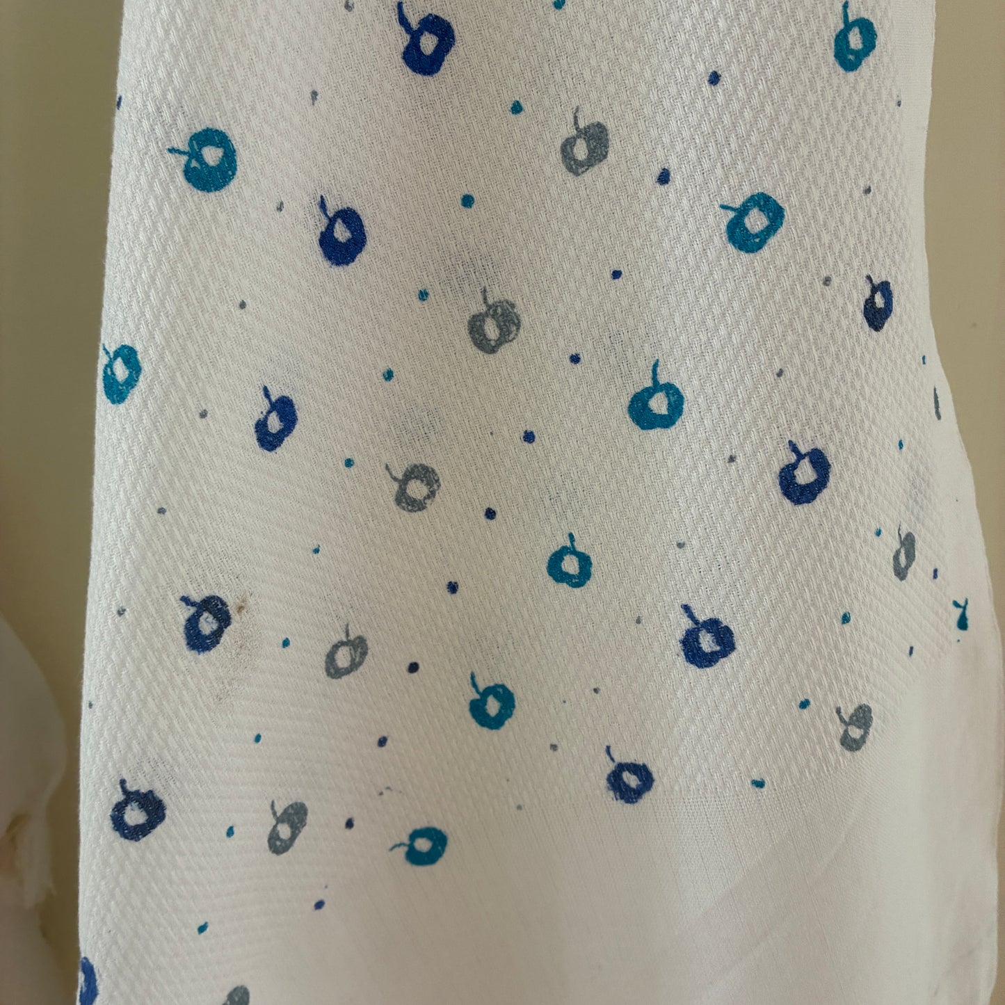 White Floral Cotton Bath Towel (Price for 1 Piece)