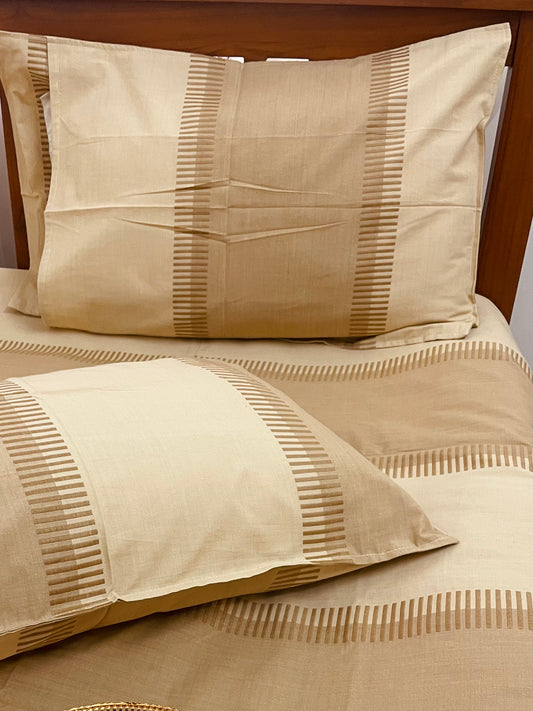 Beige and Light Brown King Size Bedspread 108 x 108 in