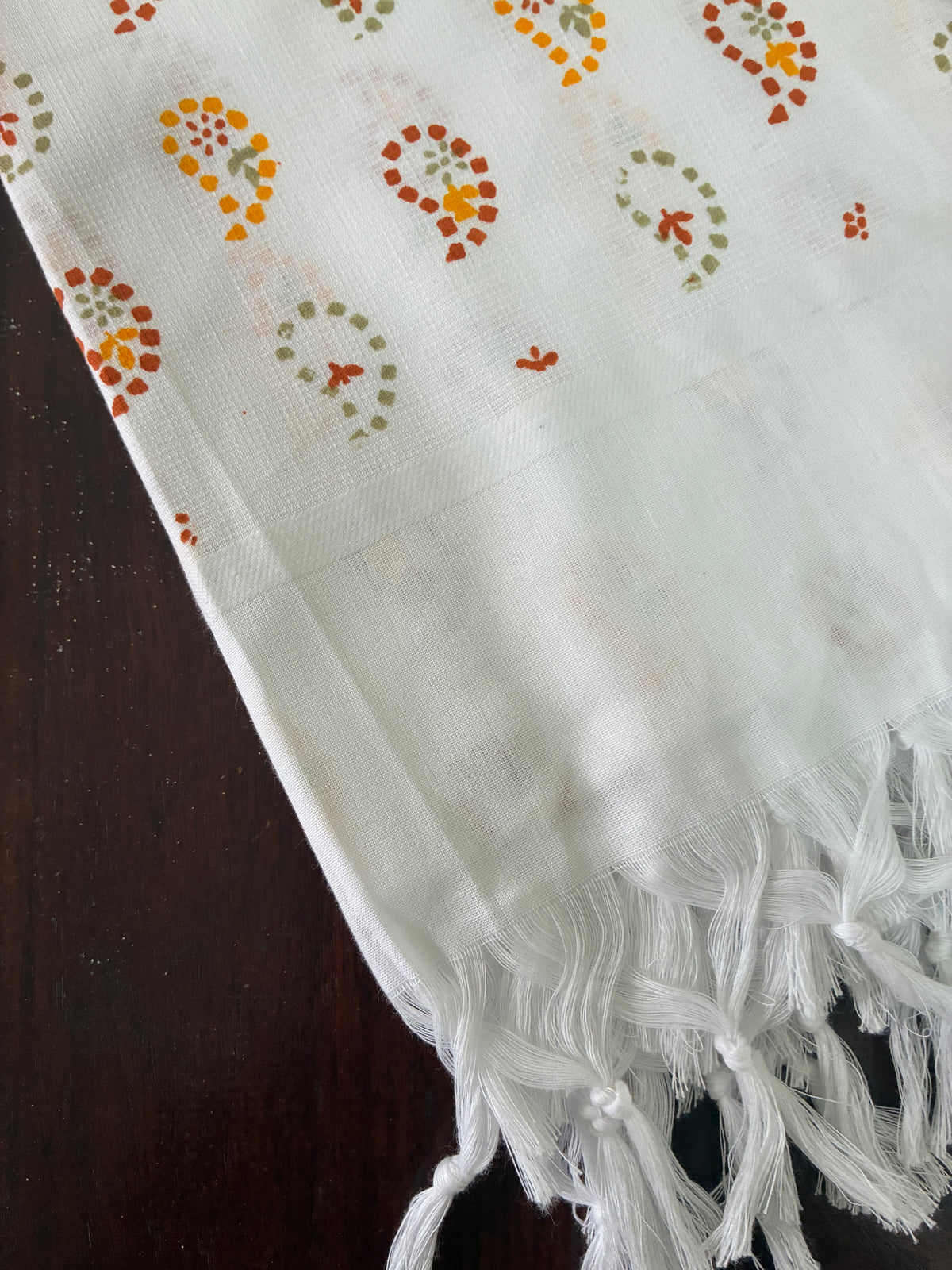 White floral Cotton Bath Towels