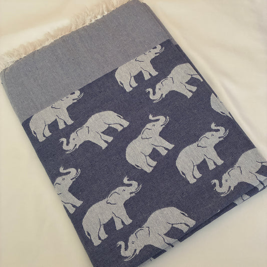 Blue Elephant Single Size Blanket / Throw