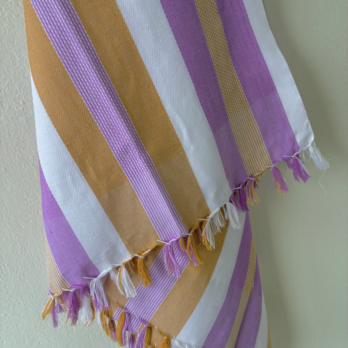 Purple & Brown Stripes Cotton Bath Towels