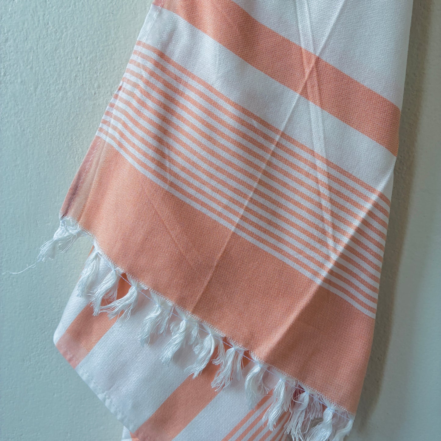 Peach Stripes Bamboo Bath Towels