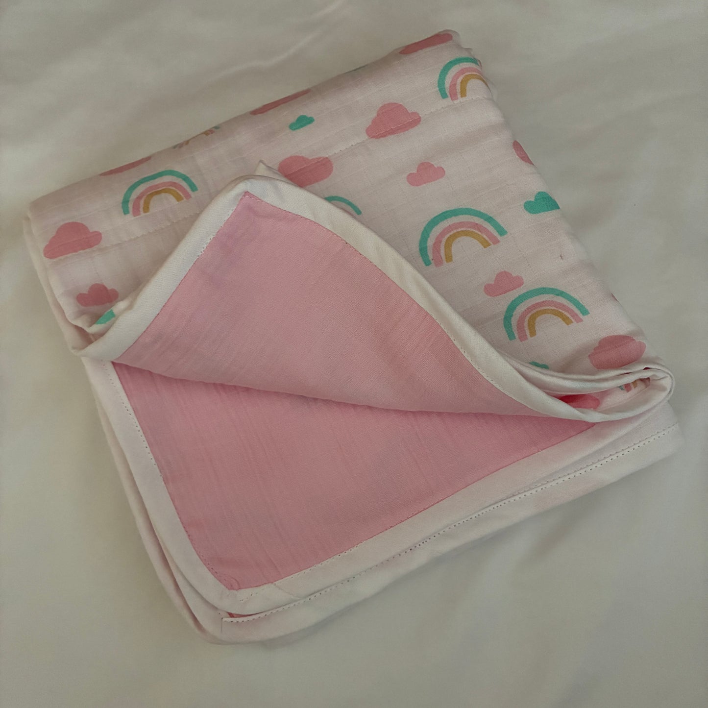 Pink Clouds Muslin Blanket/ Dohar