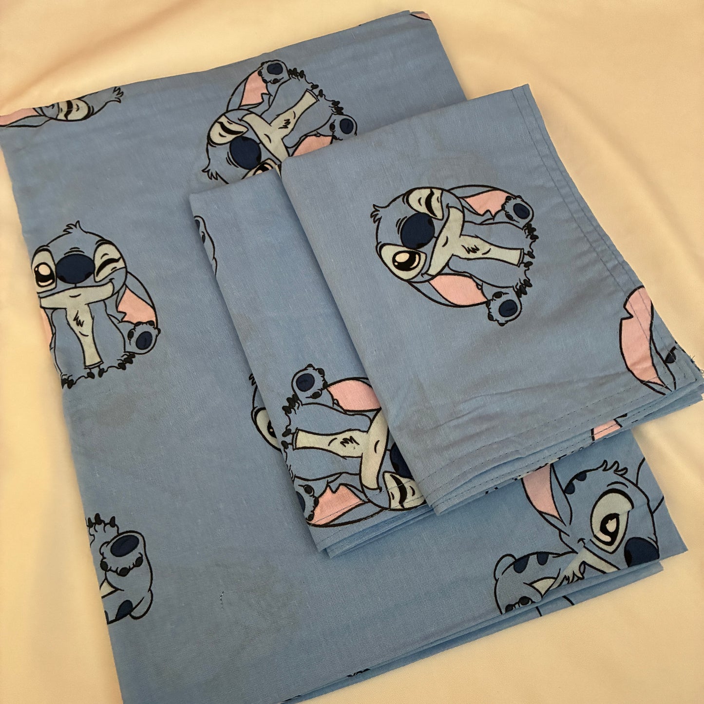 Stitch Single Size Cotton Bedspread with 2 Pillow Covers 60 x 90 in