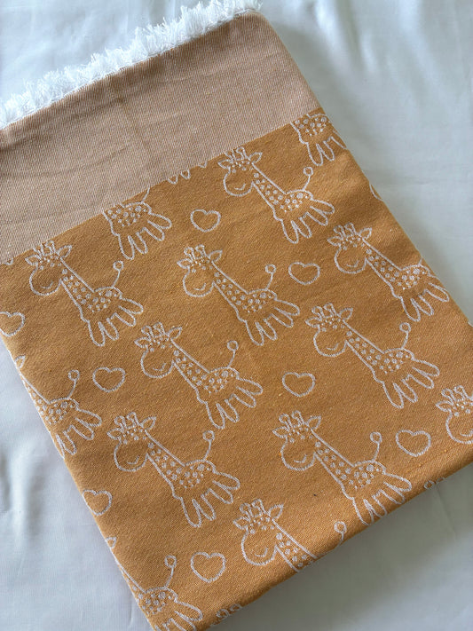 Yellow Giraffe Blanket/ Throw