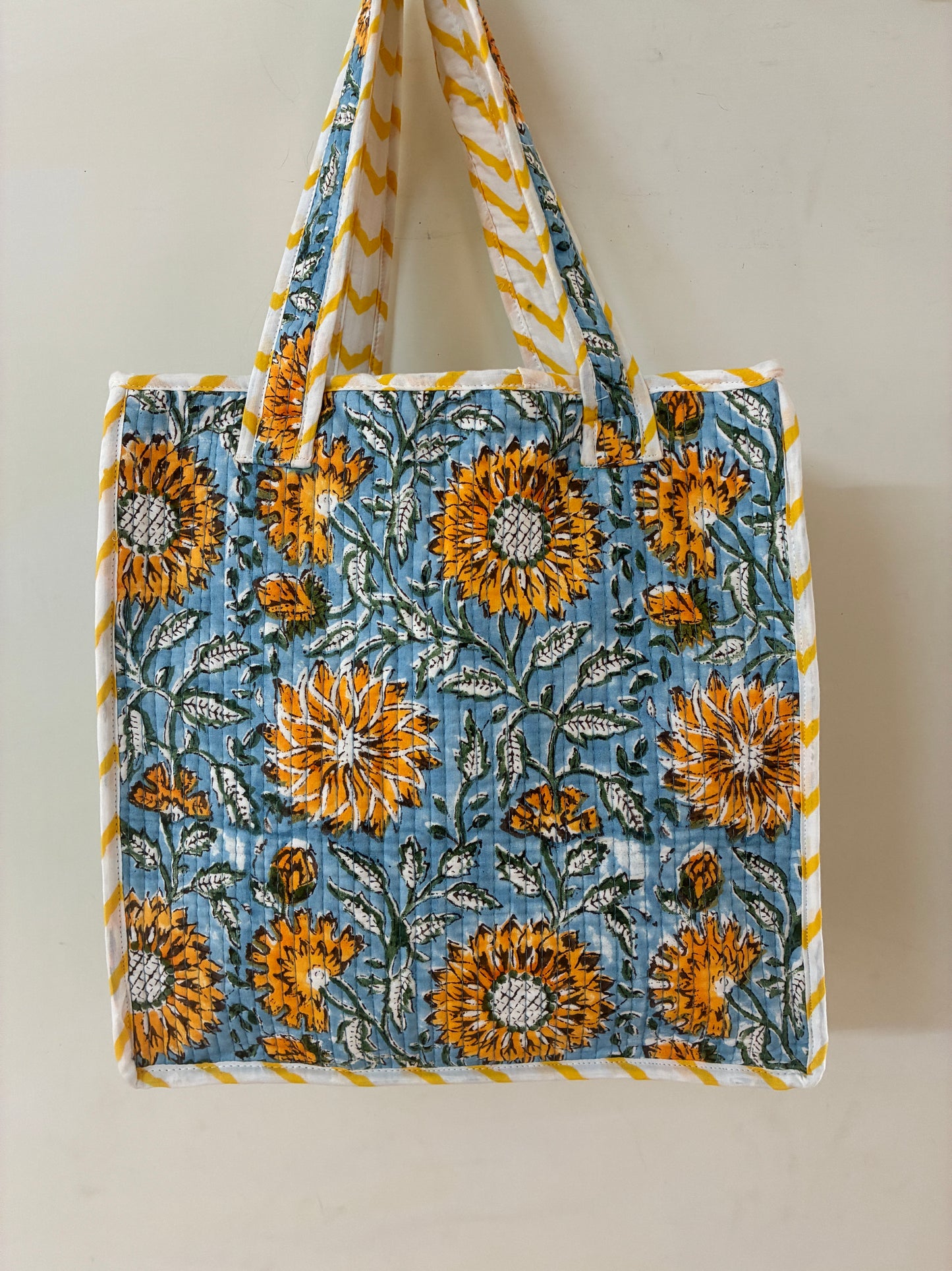 Quilted Waterproof Mini Tote / Lunch Bag with Zip Closure