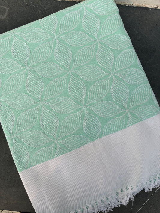 Sea Green Floral Single Size Blanket / Throw