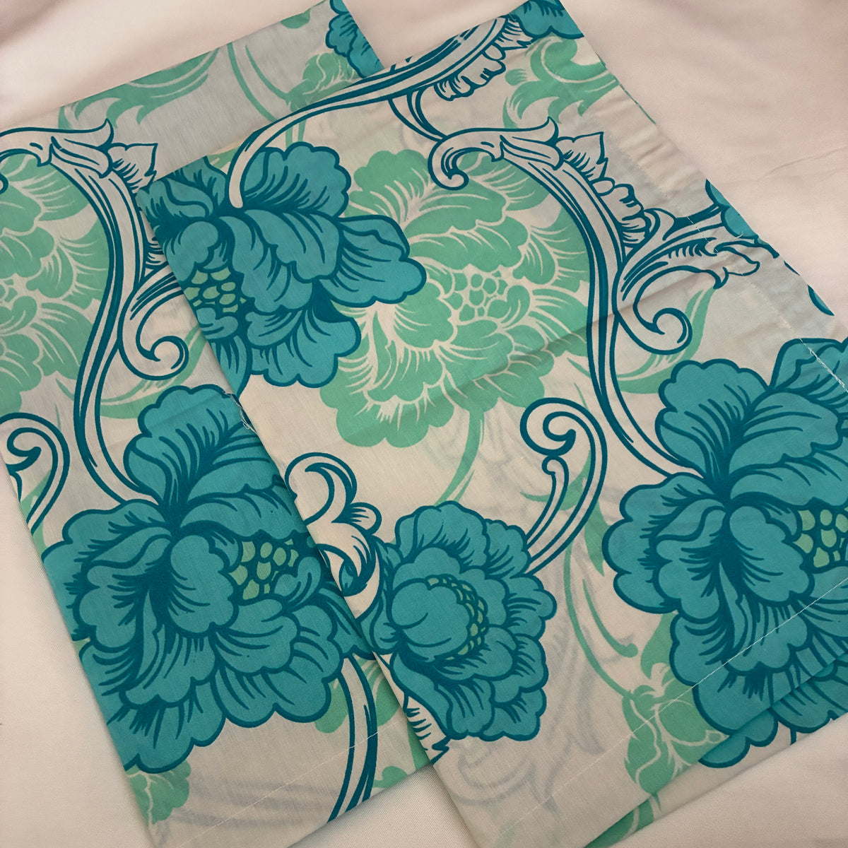 Blue Floral 300TC Premium Cotton Pillow Covers
