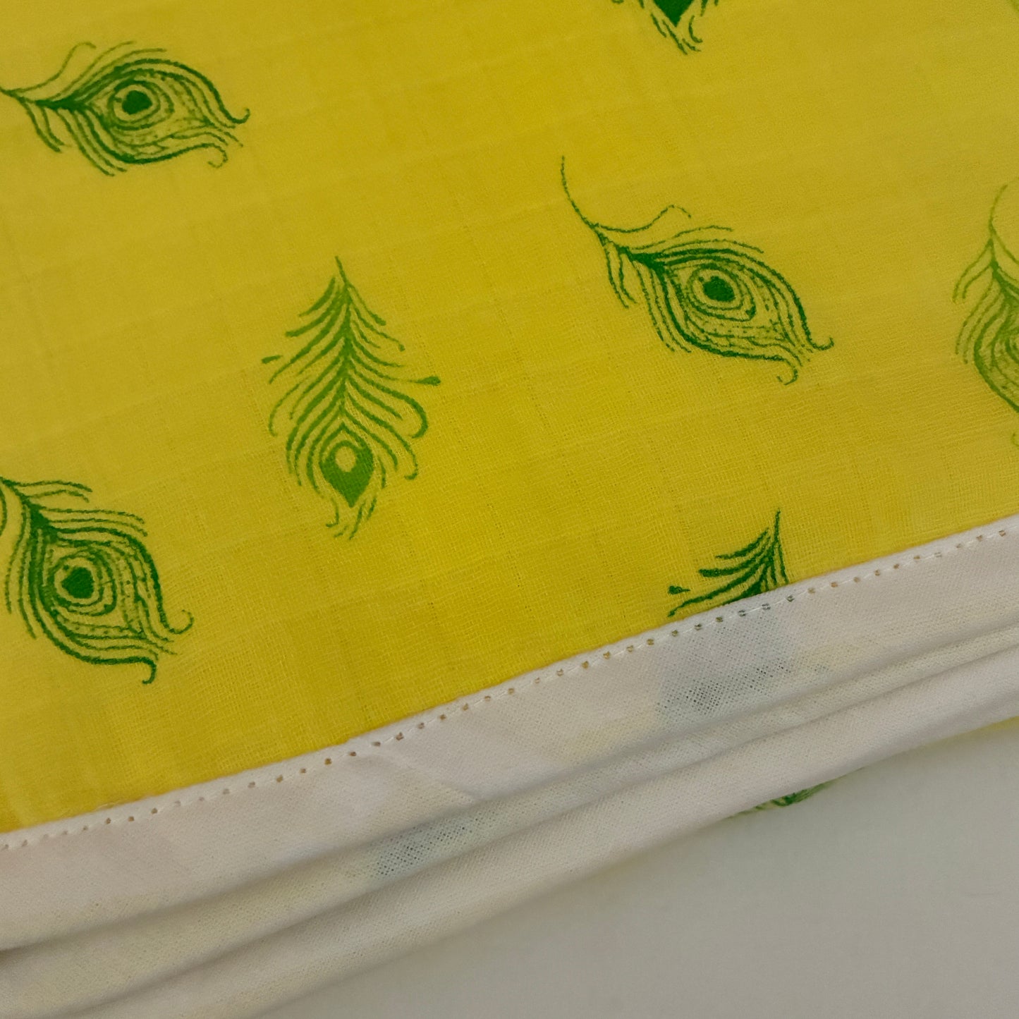 Yellow Feather Muslin Blanket/ Dohar