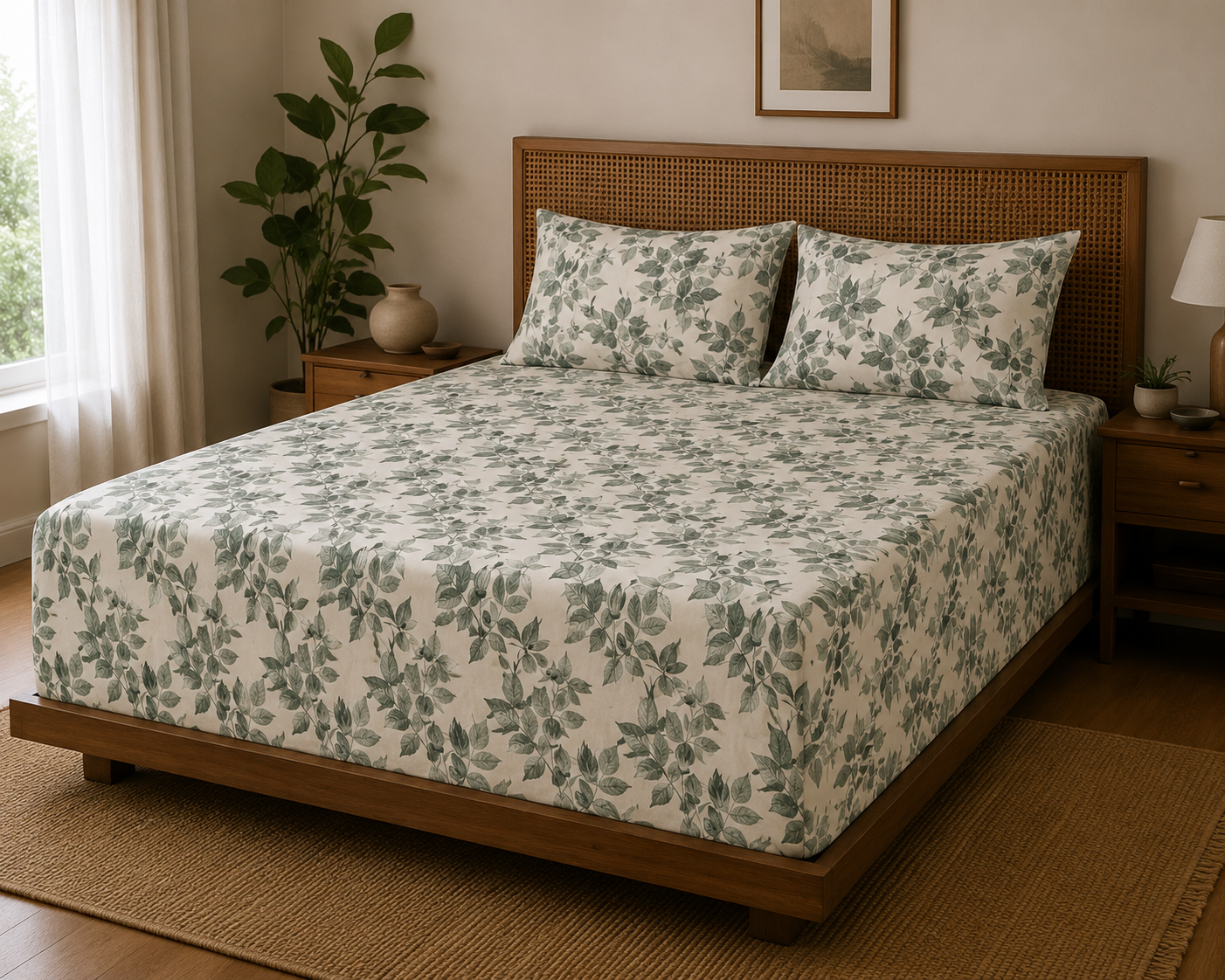 Super King Size Bedspread 120x 120 inches (2 PILLOW COVERS)