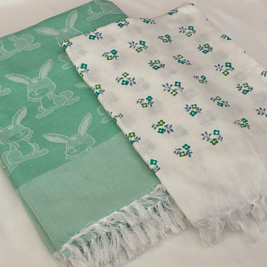 Cotton Single Blanket with Free Towel