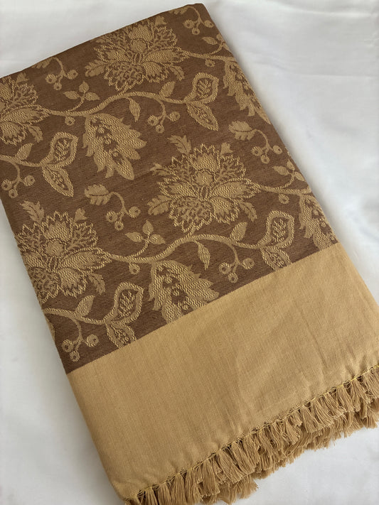 Cocoa Bloom Double Size Cotton Blanket