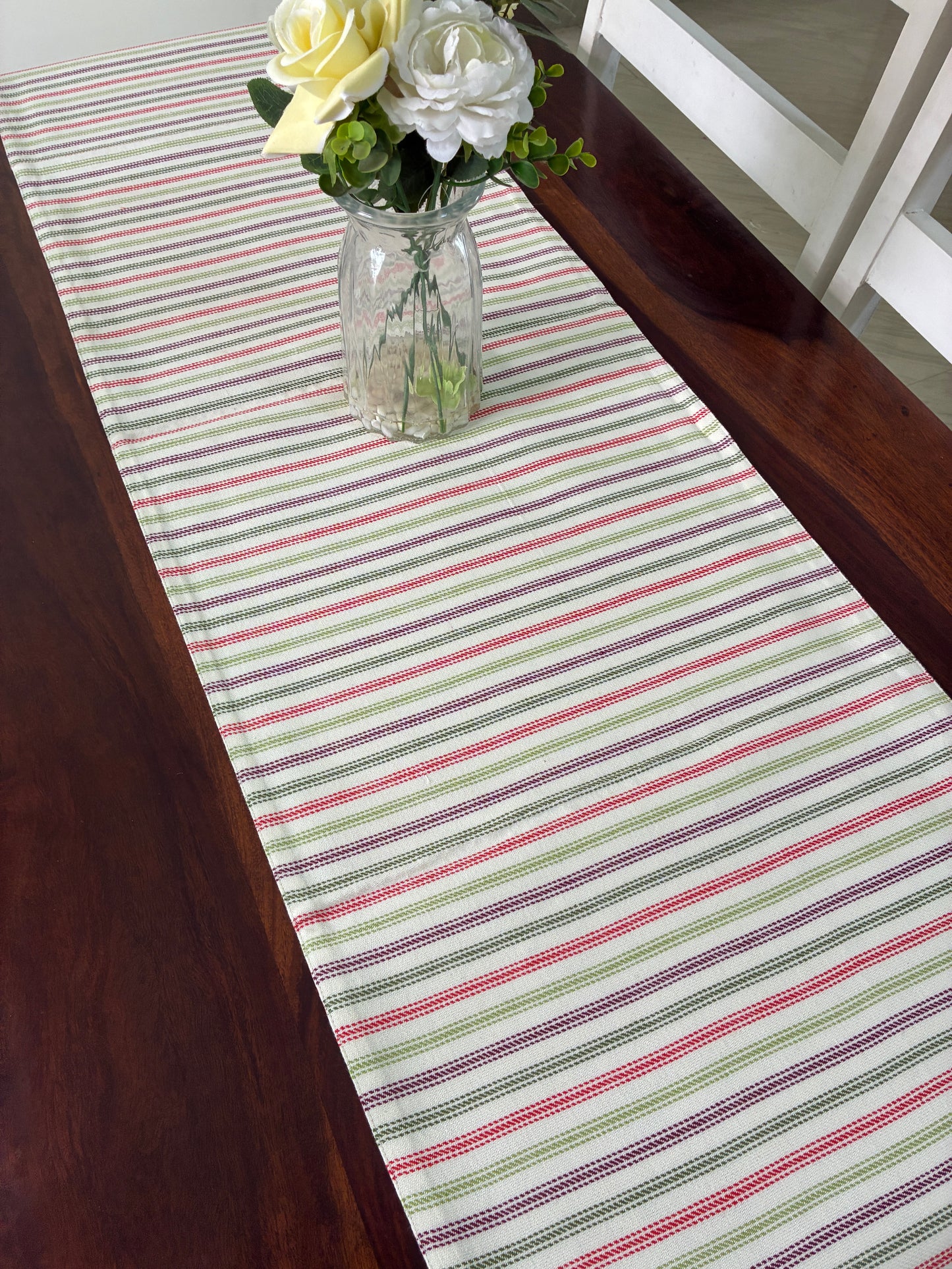 Reversible Floral & Butterfly Table Runner 5.5 ft  long