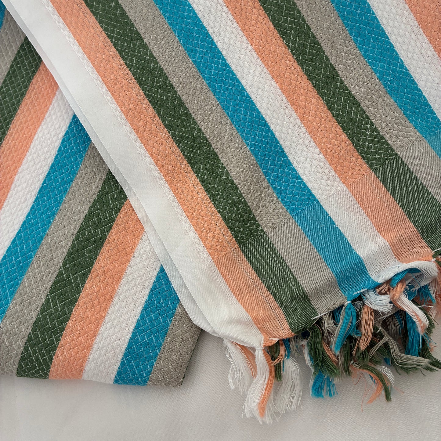 Blue Stripes Extra Long Cotton Bath Towel