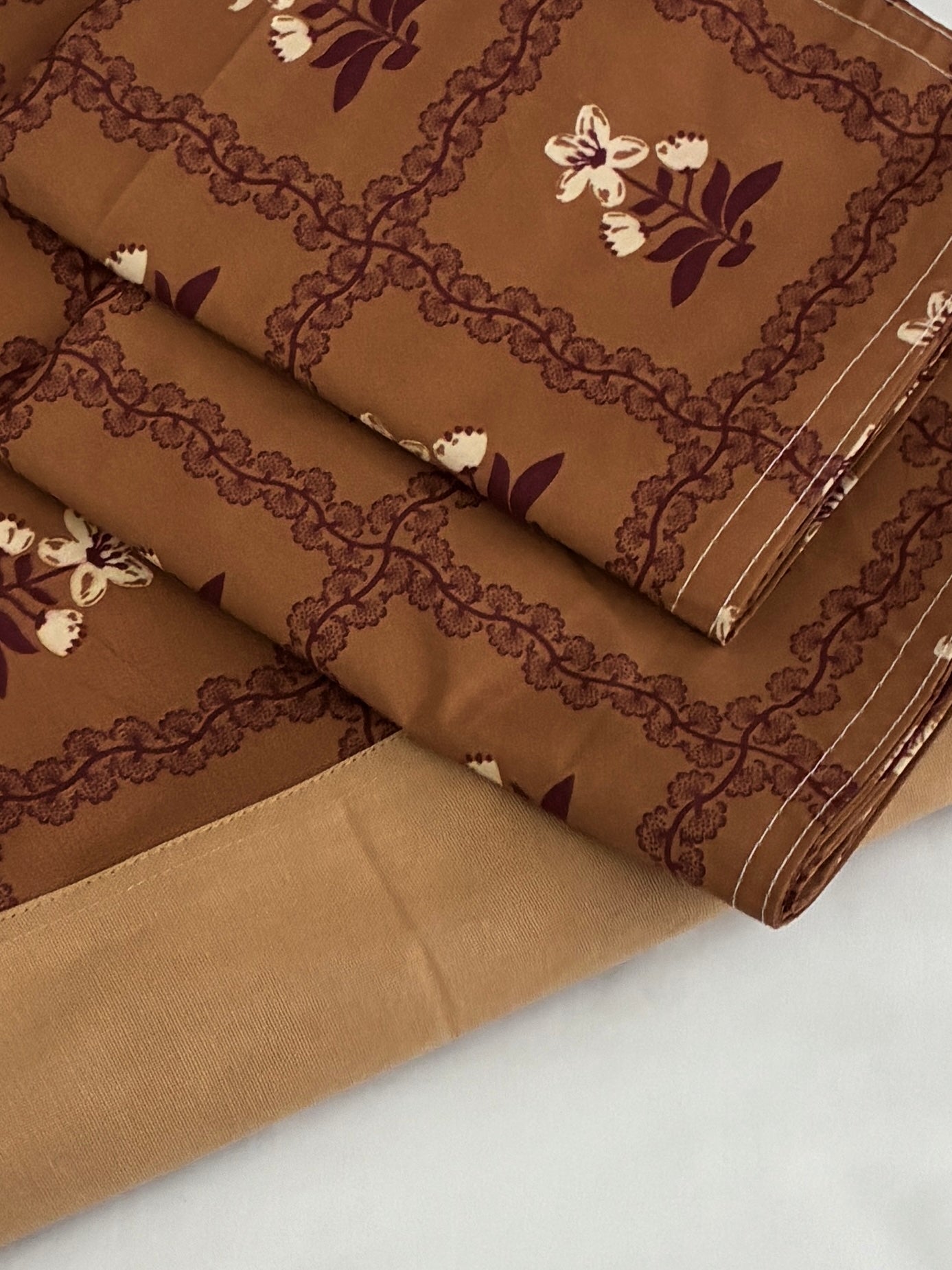 Woody Floral King Size Cotton Bedspread 100x110 inches