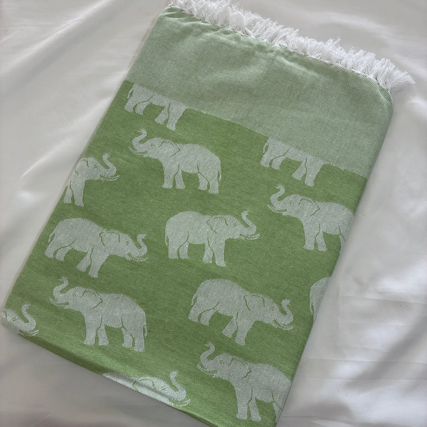 Green Elephant Blanket/ Throw