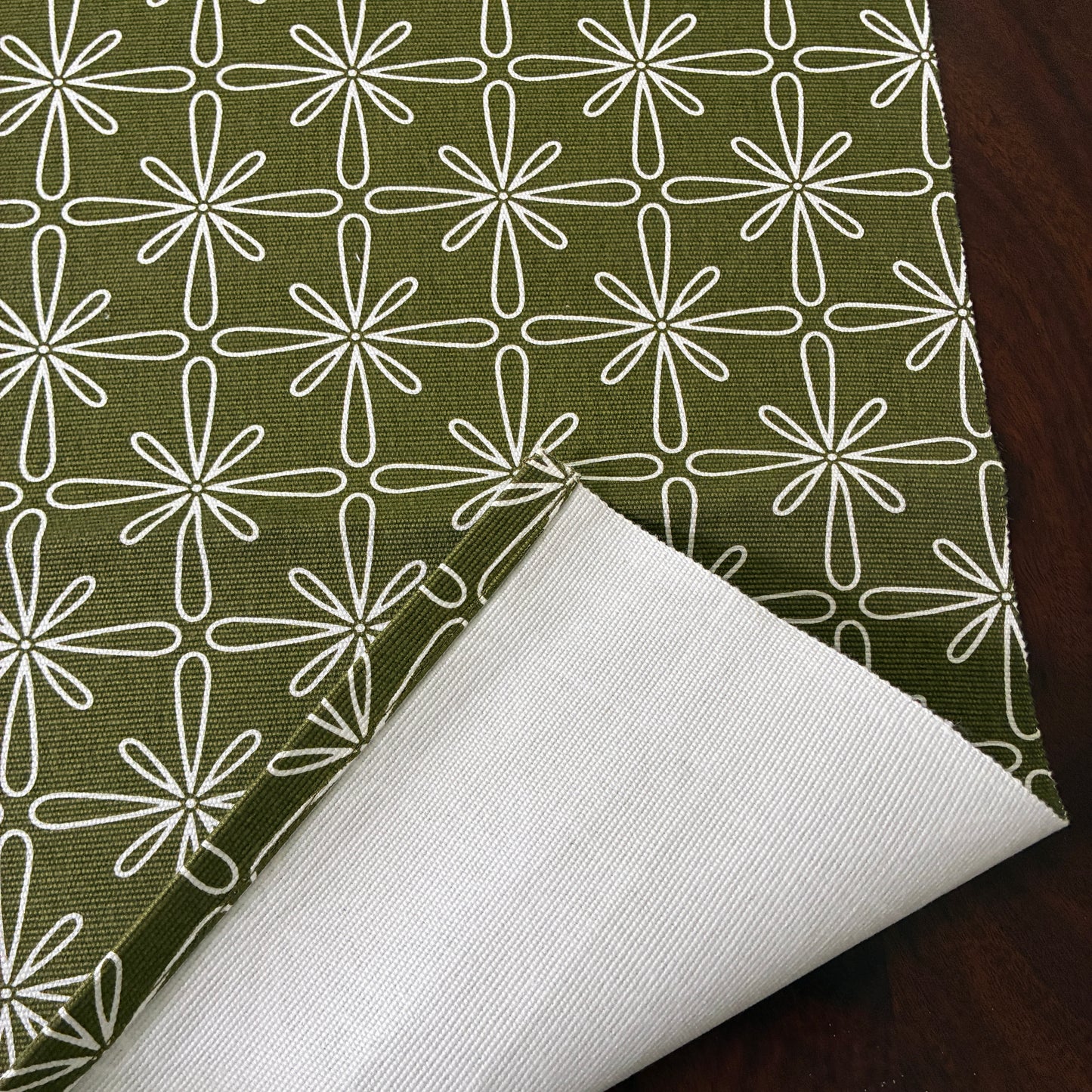 Dark Green Floral Table Runner 3 ft long
