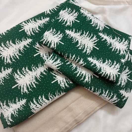 Christmas Print King Size Cotton Bedspread 100x110 in