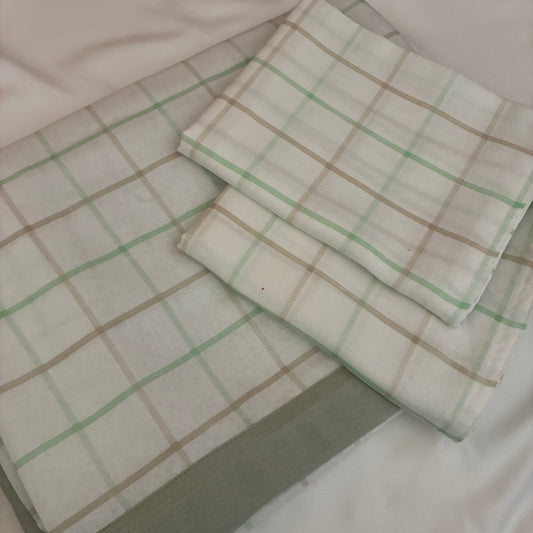 Multi color Checks Queen Size Bedspread 90x100 inches ( 2 PILLOW COVERS)
