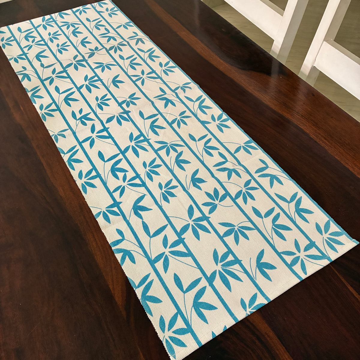 Blue Leaf Table Runner 3 ft long
