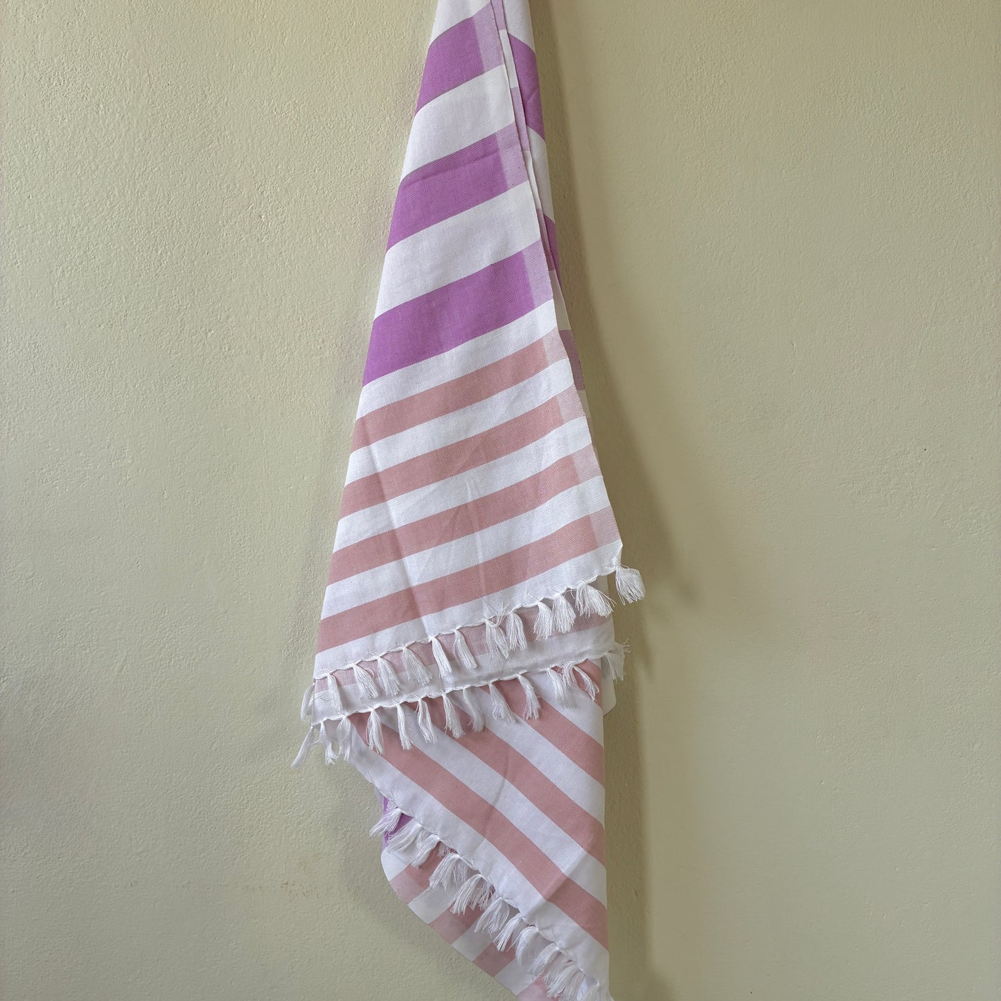 Purple with pink Stripes Cotton Bath Towels