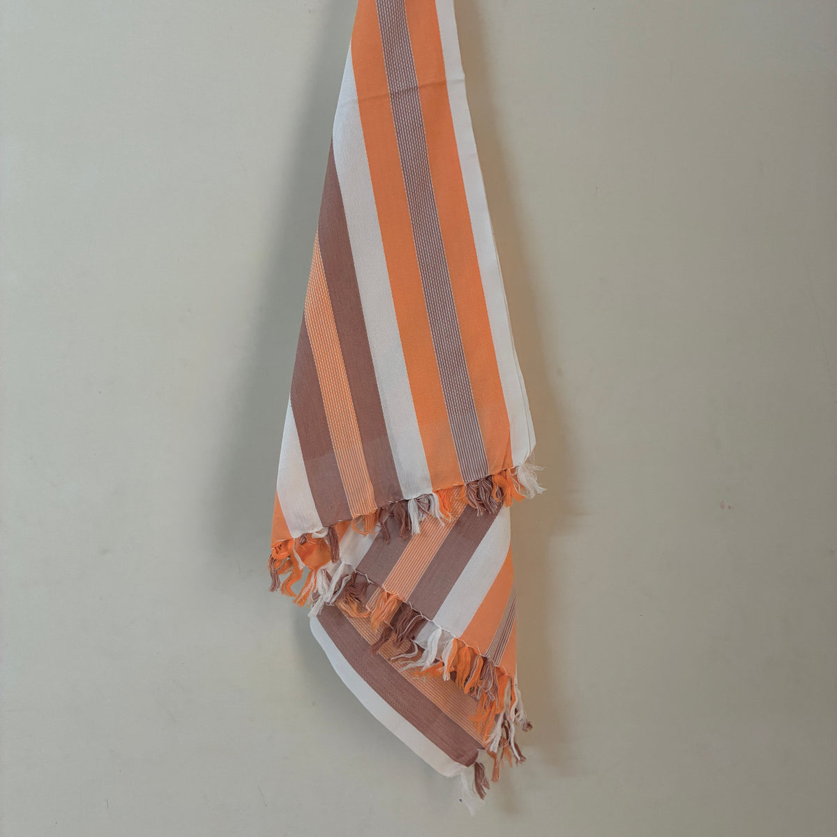 Orange with Brown Cotton Bath Towels