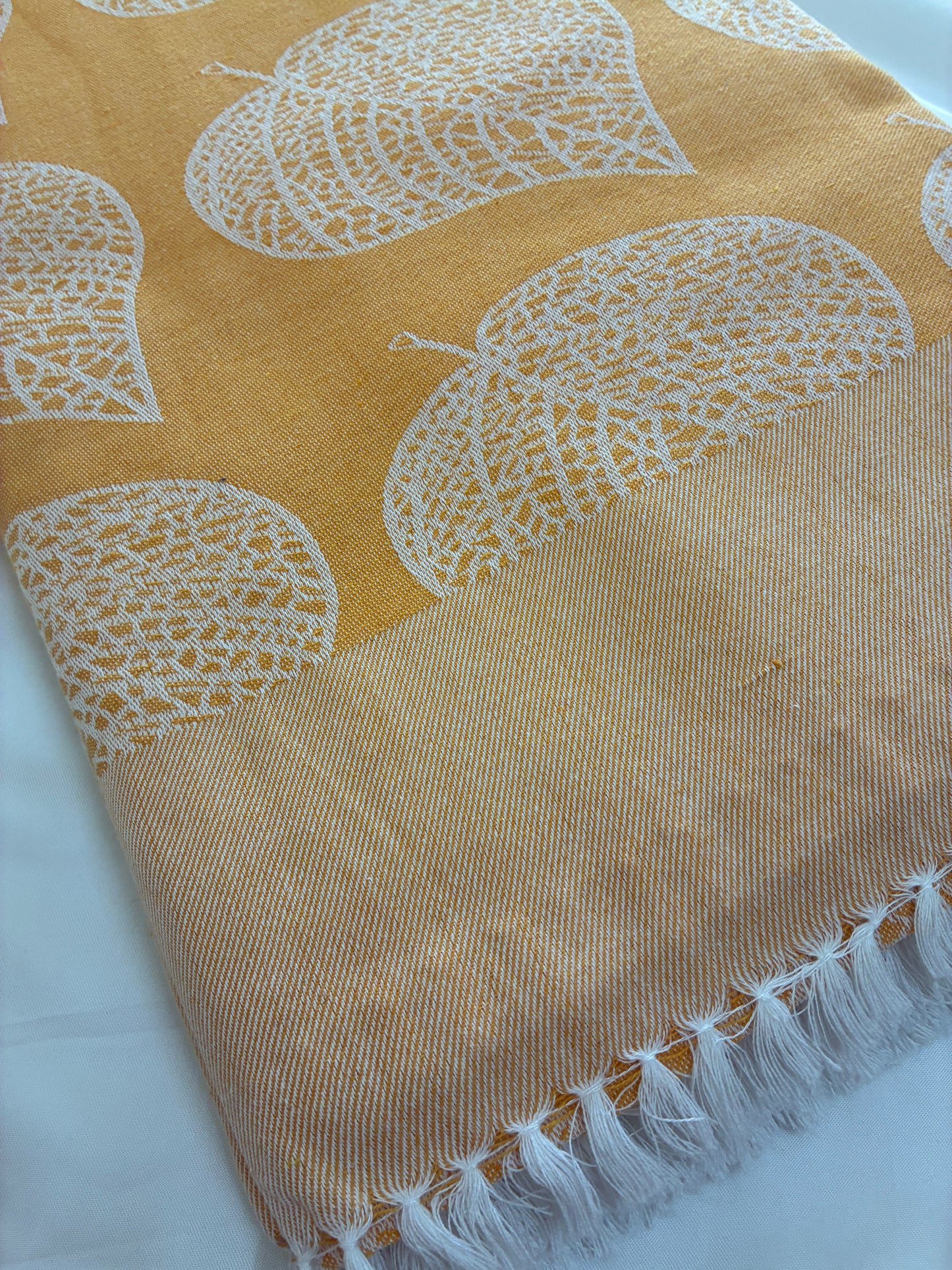 Yellow Leaf Double Size Cotton Blanket